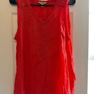 Lucky Brand Vibrant Red Sleeveless Blouse